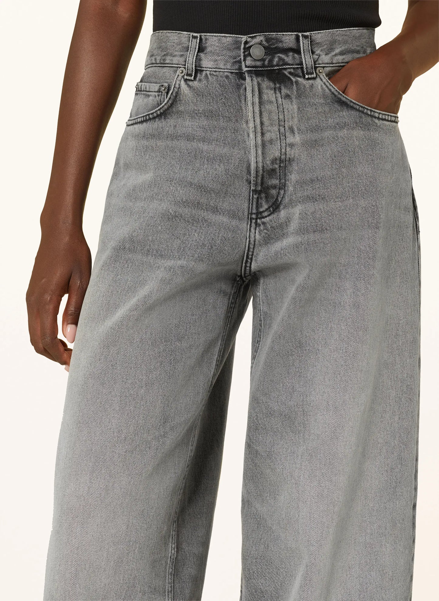HAIKURE DENIM BETHANY WIDE LEG FLANEL GREY