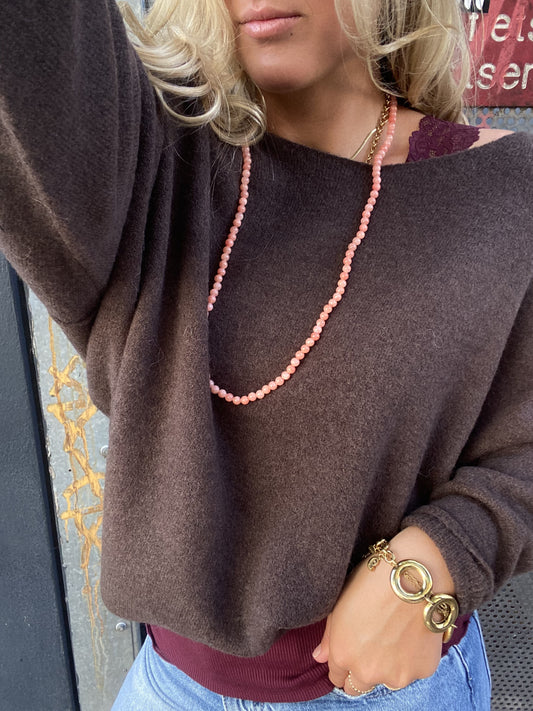 AMERICAN VINTAGE DAMSVILLE SWEATER MELANGE BROWN