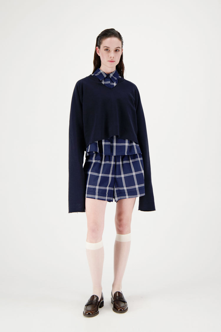 RAE ANTWERP NIKKI SHIRT - INDIGO/WHITE CHECK