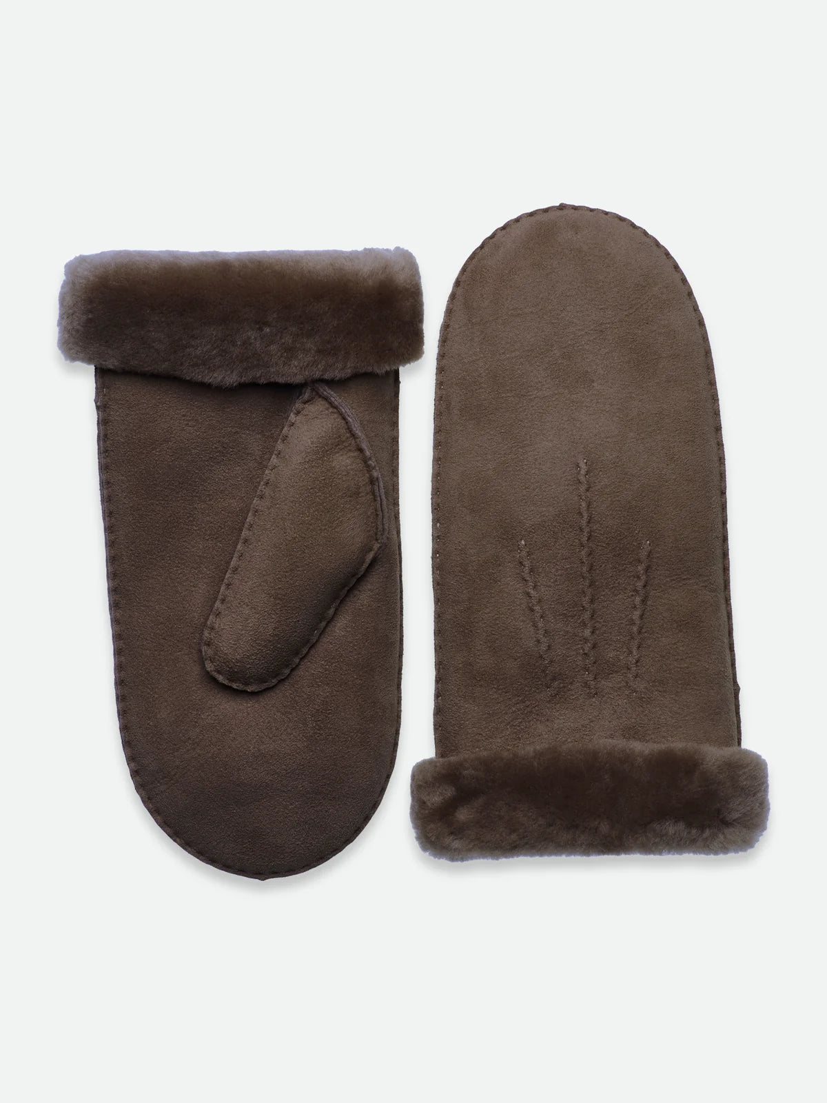 ROSEMUNDE SYDNEY SHEARLING GLOVES COFFEE BROWN