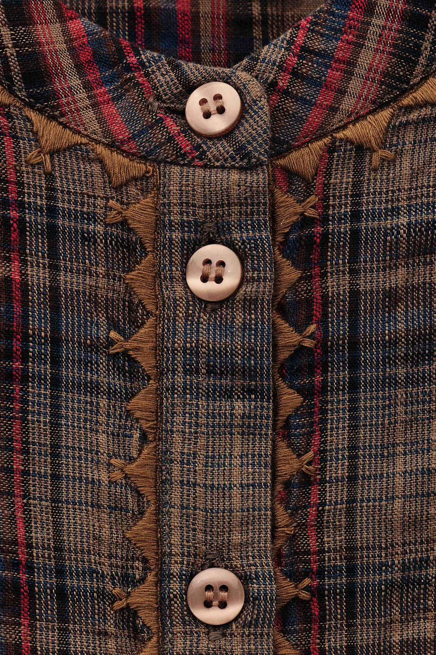 BA&SH SHEA BLOUSE - MARRONE