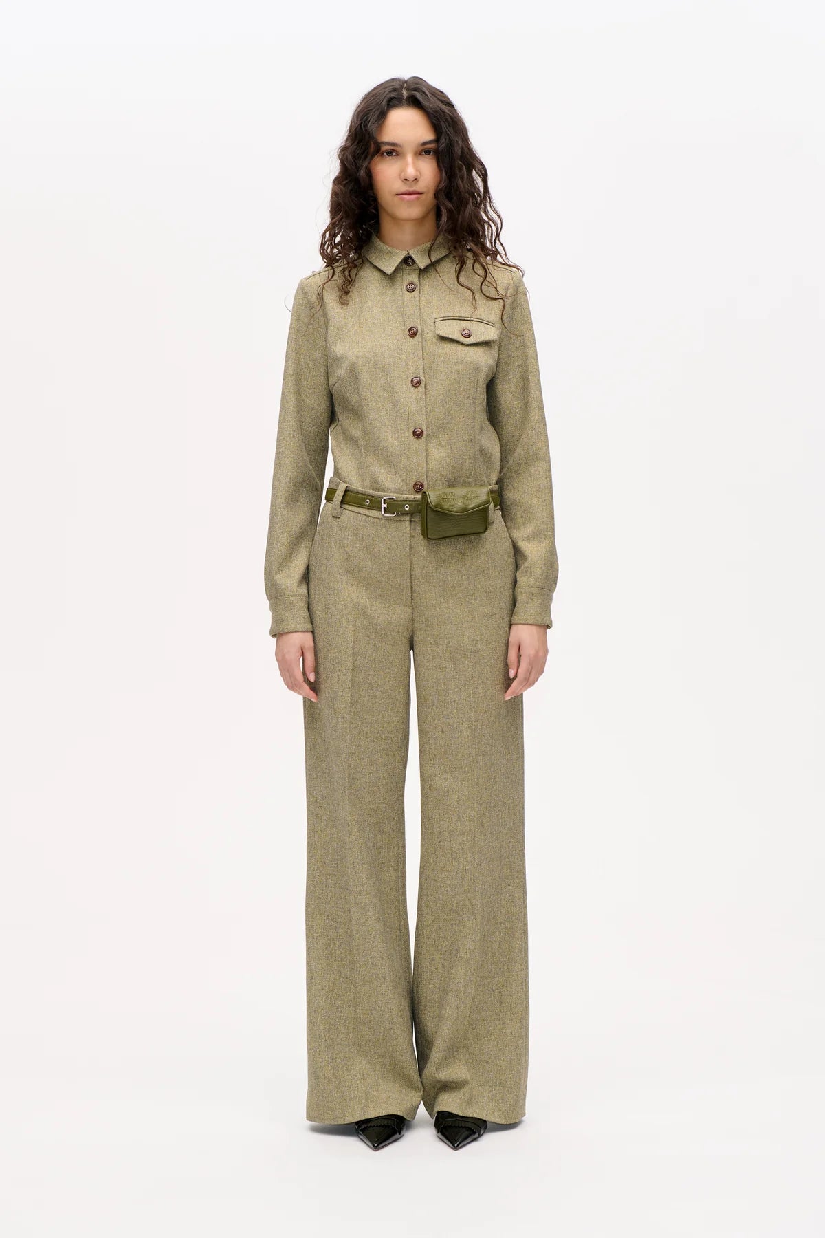 BAUM UND PFERDGARTEN NILE TROUSERS STRAW YELLOW TWEED