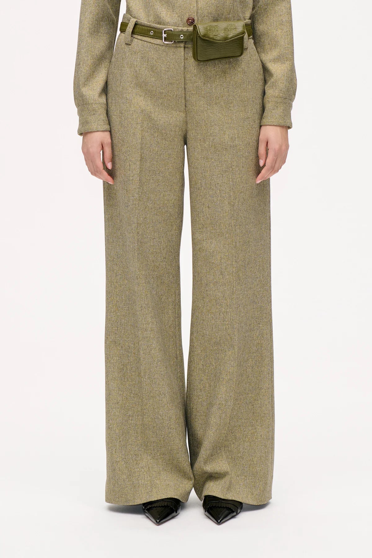 BAUM UND PFERDGARTEN NILE TROUSERS STRAW YELLOW TWEED