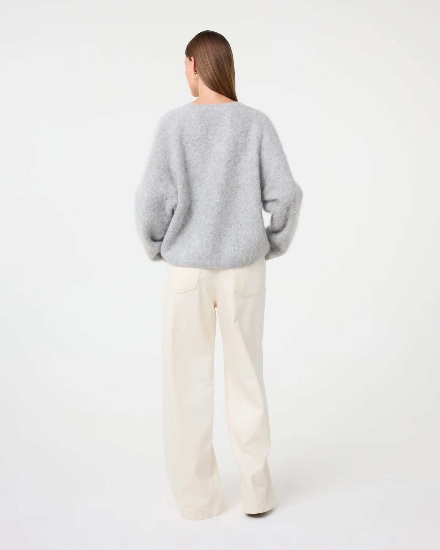 KNIT-TED AMALIA PULLOVER LIGHT GREY
