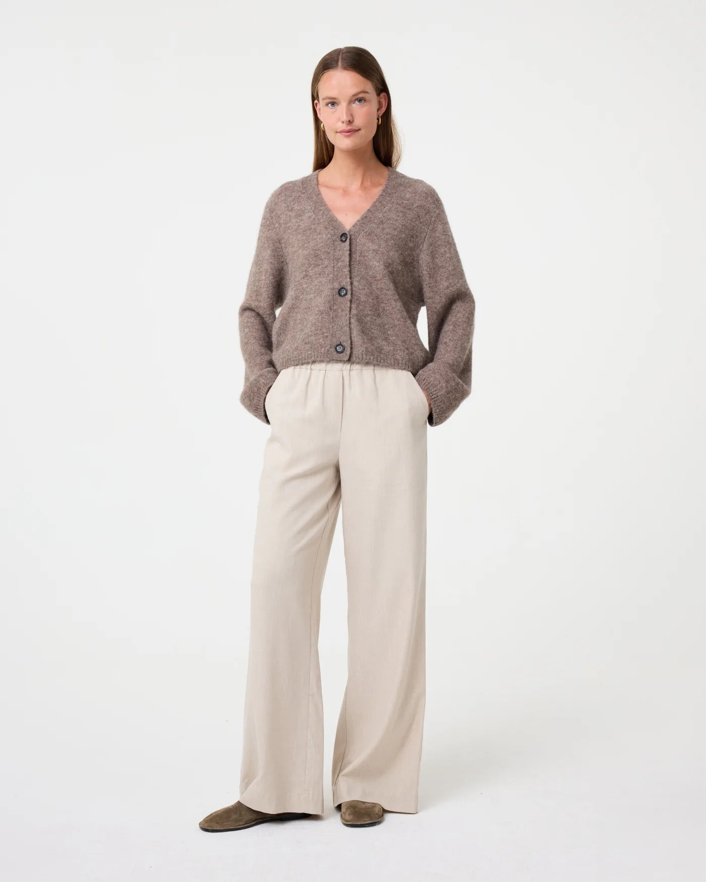 KNIT-TED ARIEL CARDIGAN WALNUT