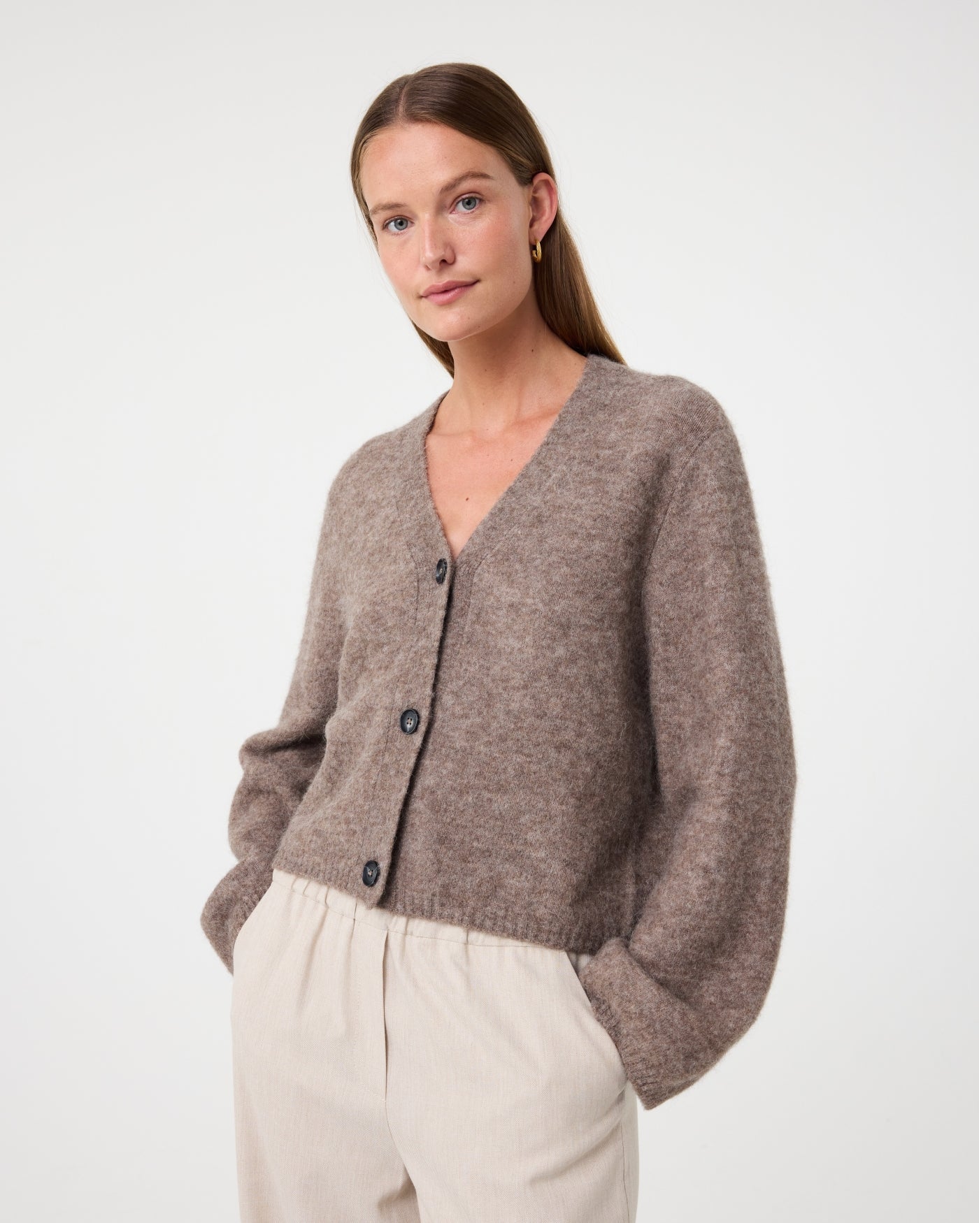 KNIT-TED ARIEL CARDIGAN WALNUT