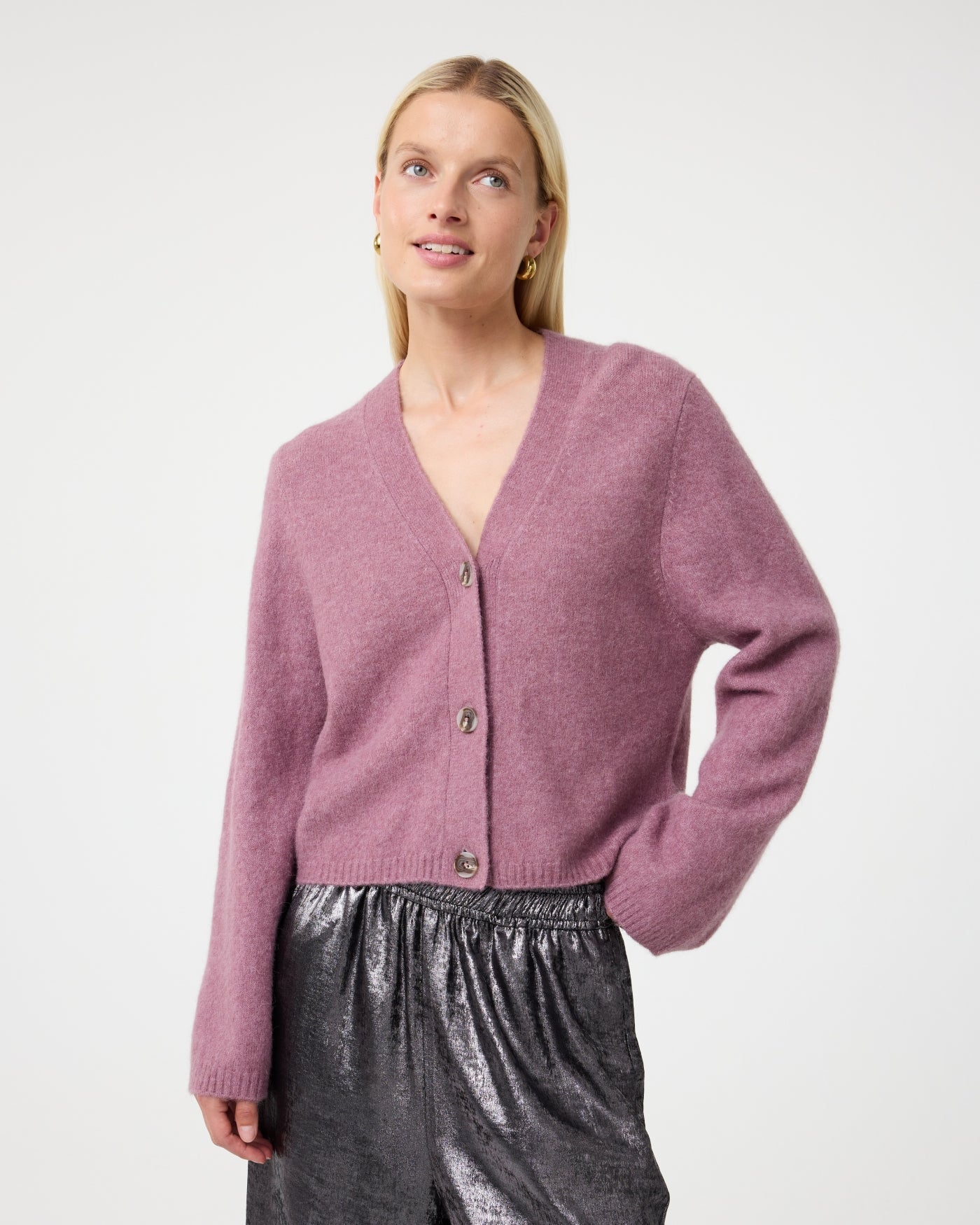 KNIT-TED ARIEL CARDIGAN LILAC