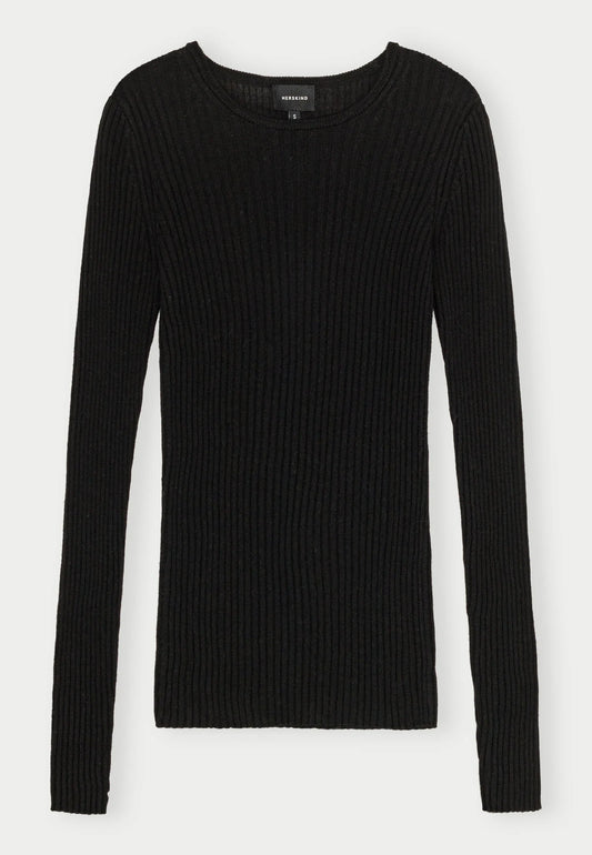 HERSKIND CAMB KNIT BLOUSE BLACK