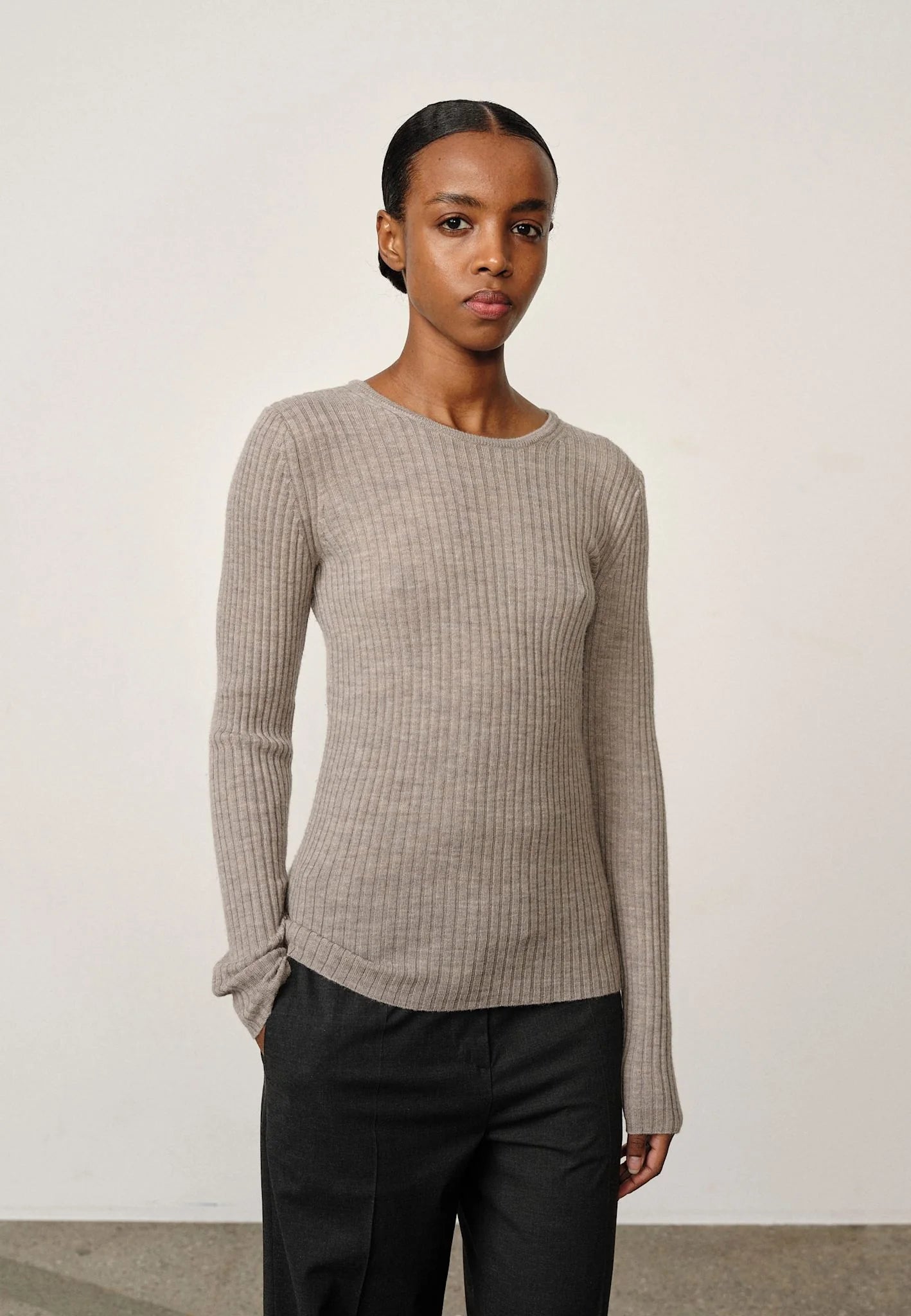 HERSKIND CAMB KNIT BLOUSE LIGHT TAUPE