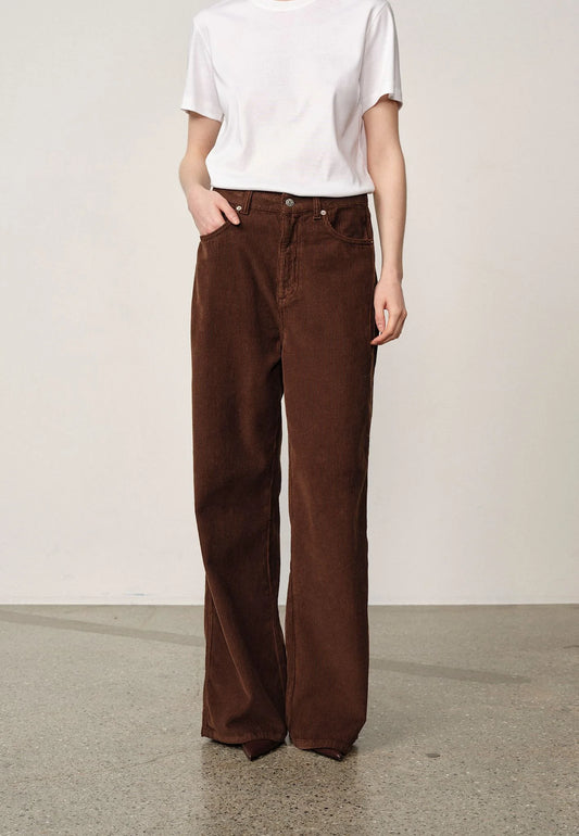 HERSKIND KAT MID WAIST PANTS BROWN