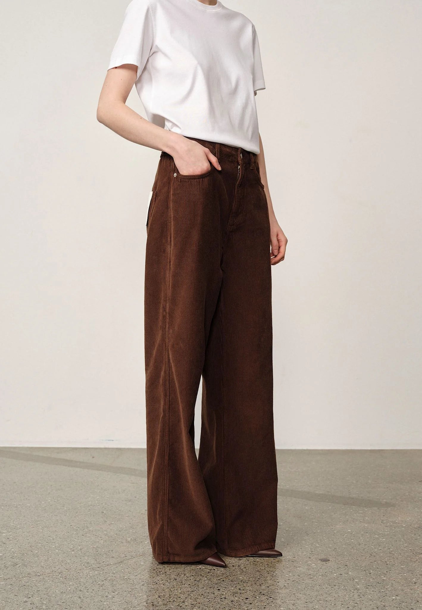 HERSKIND KAT MID WAIST PANTS BROWN
