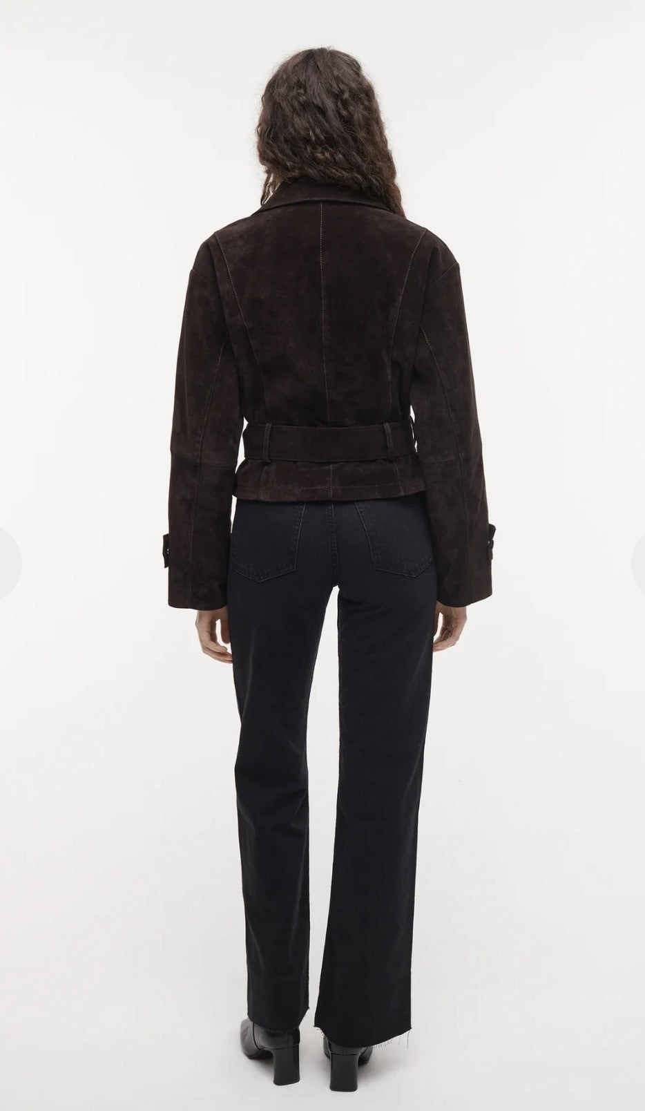 STUDIO AR GWEN SUEDE TRENCHCOAT - VELVET BROWN