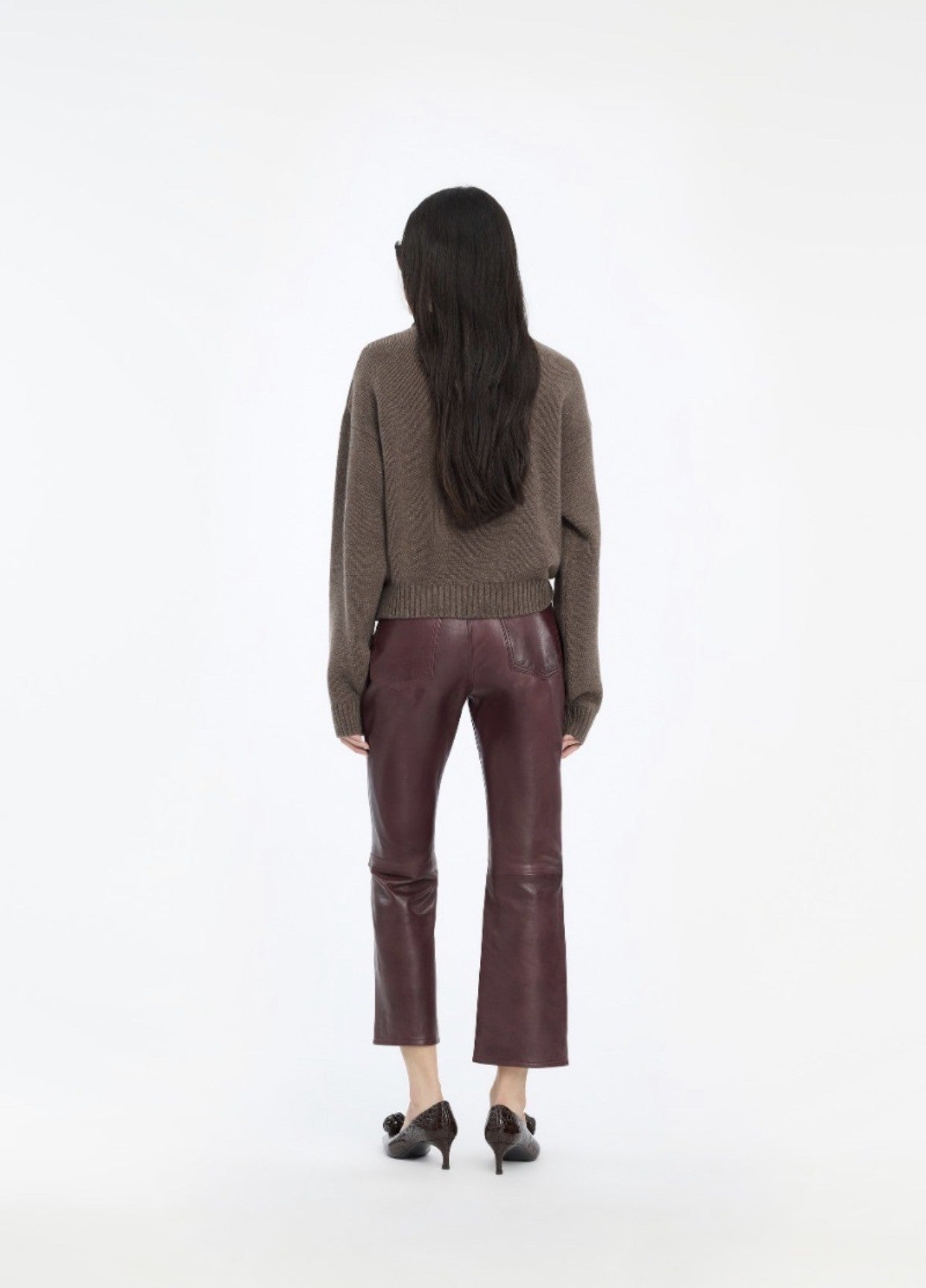 ROTATE CREWNECK SWEATER/PULLOVER - BROWN
