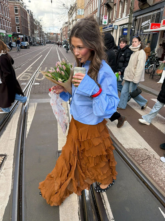 MES DESMOISELLES CHERRY SKIRT - COGNAC