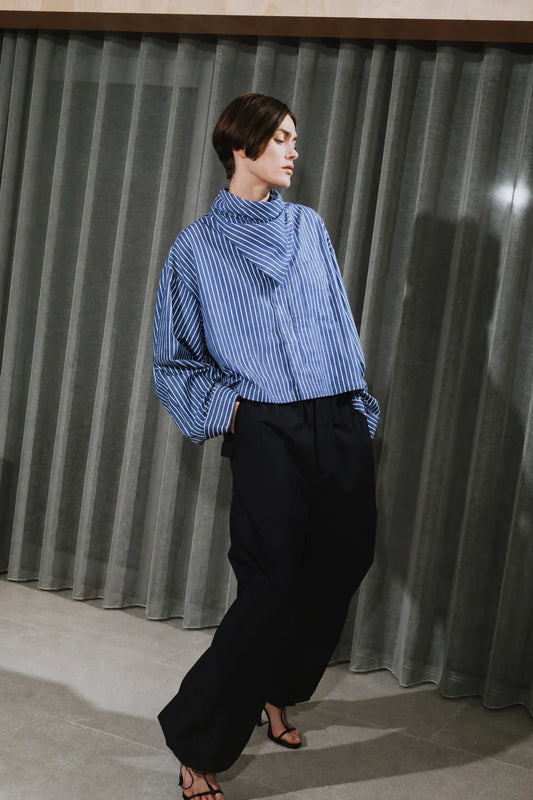 RAE ANTWERP NIKKI BLOUSE DARK BLUE STRIPE