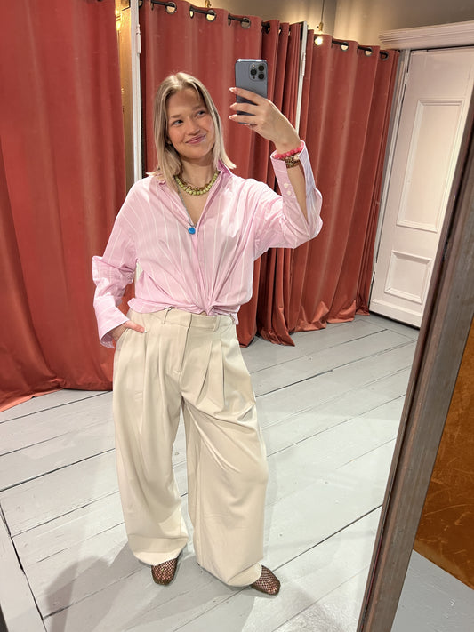 ACADEMIA MARIE BLOUSE ROZE WIT GESTREEPT