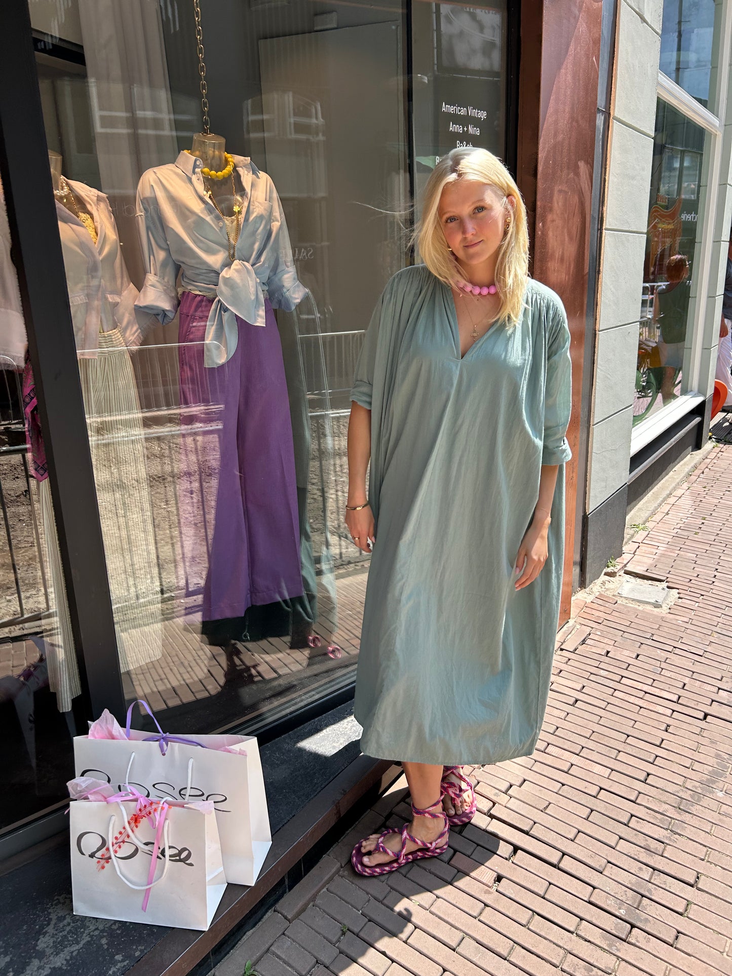 SEA ME HAPPY SAKURA DRESS - GROEN