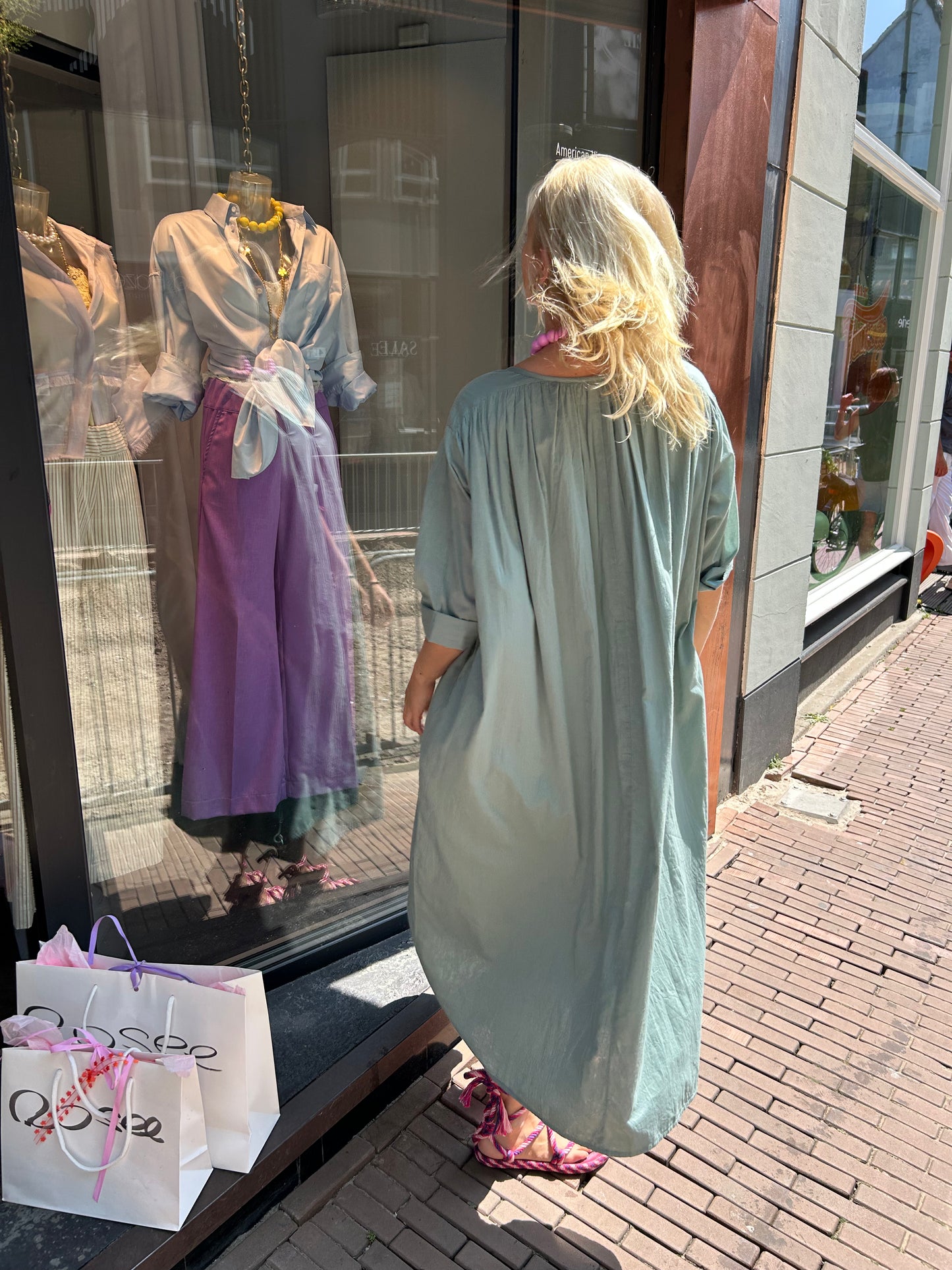 SEA ME HAPPY SAKURA DRESS - GROEN