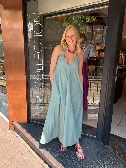 SEA ME HAPPY ZAHARA DRESS LONG UNI - GROEN
