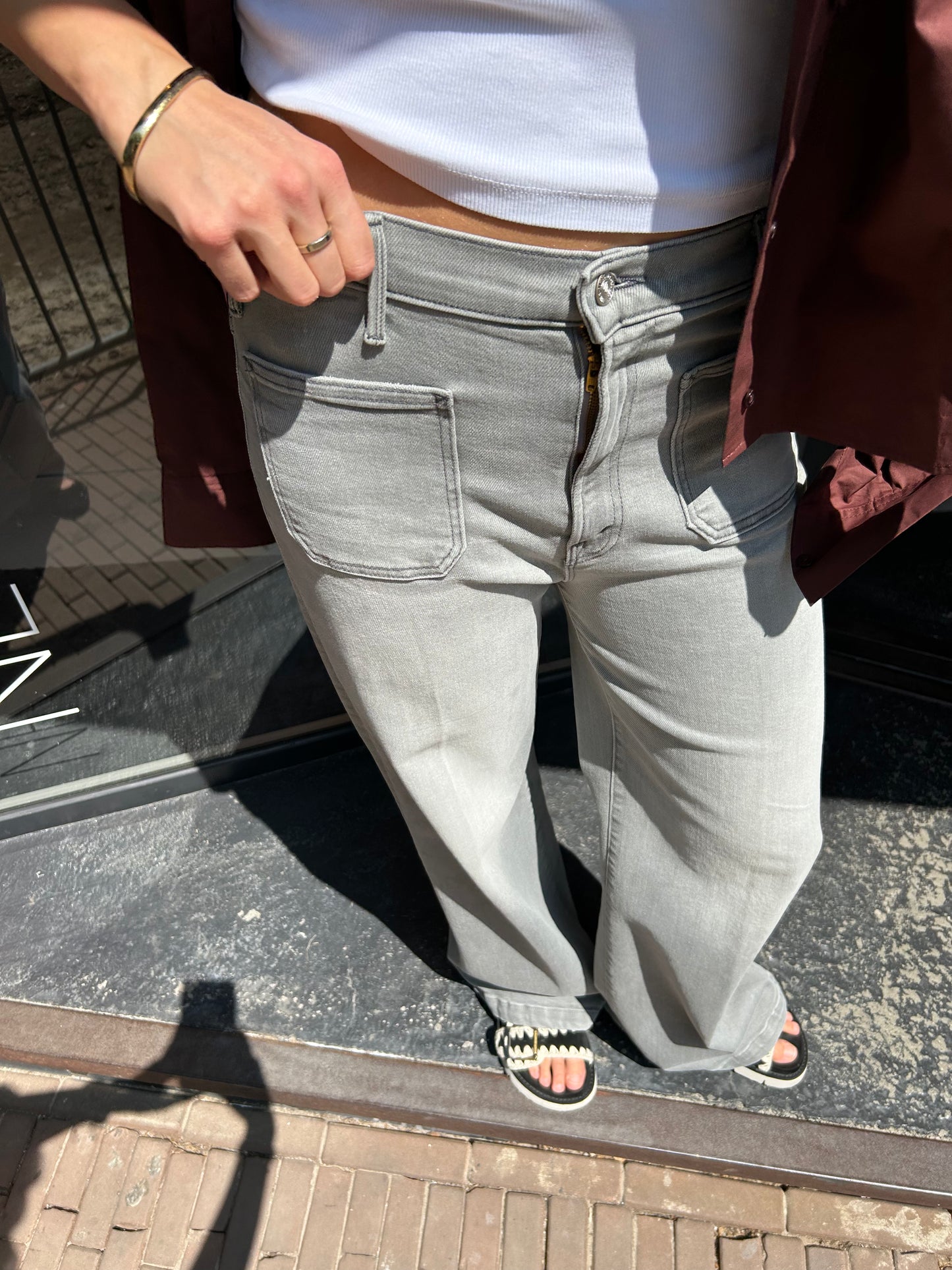 MOTHER JEANS - HUSTSLER ROLLER PATCH SNEAK - NOTED