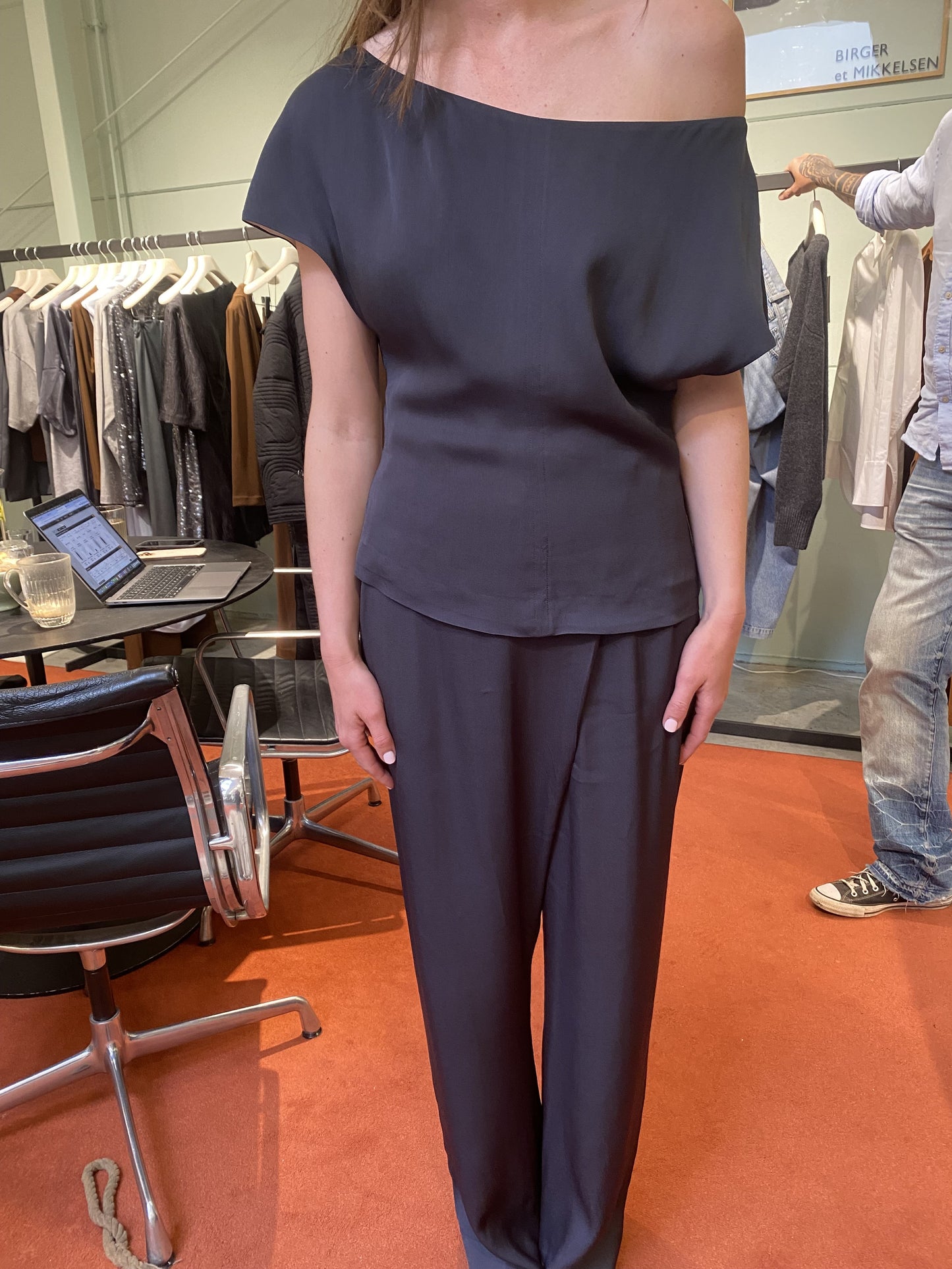 DAY ET BIRGER MIKKELSEN LESTER - BLOUSE - MATTE CREPE- EBONY