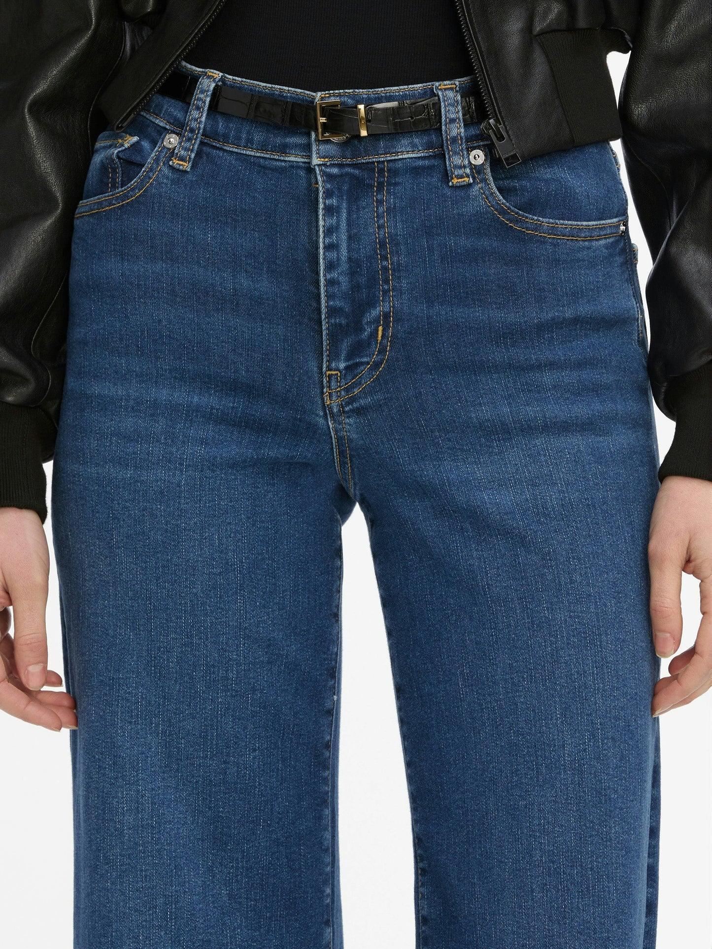 FRAME LE SLIM PALAZZO JEANS - DARK DENIM