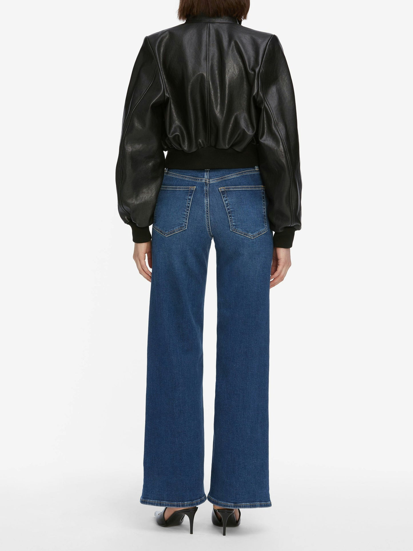 FRAME LE SLIM PALAZZO JEANS - DARK DENIM