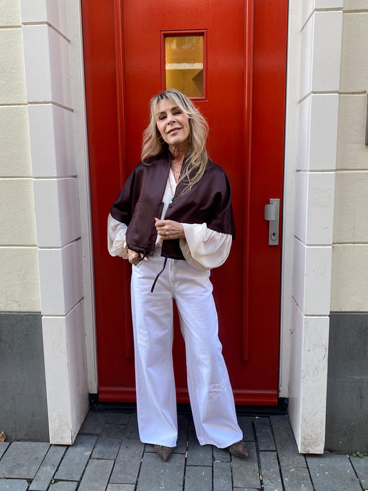 SEA ME HAPPY WOODY PANTS JEANS DESTRESSED - WHITE