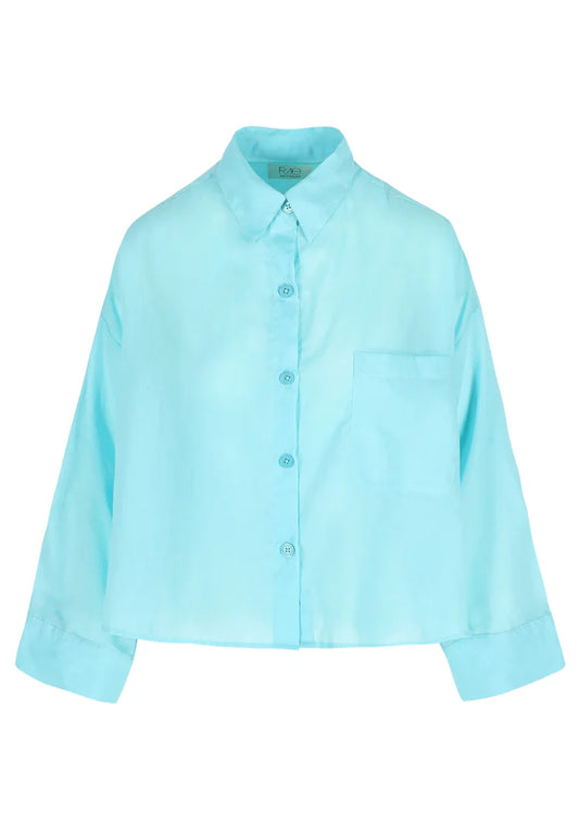 RAE ANTWERP NIKKI SHIRT COTTON VOILE - CHAMBRAY TURQUOIS