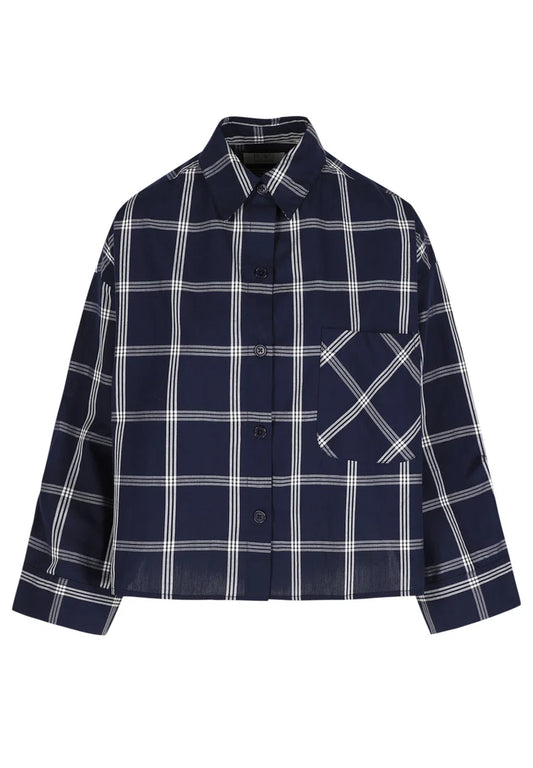 RAE ANTWERP NIKKI SHIRT - INDIGO/WHITE CHECK