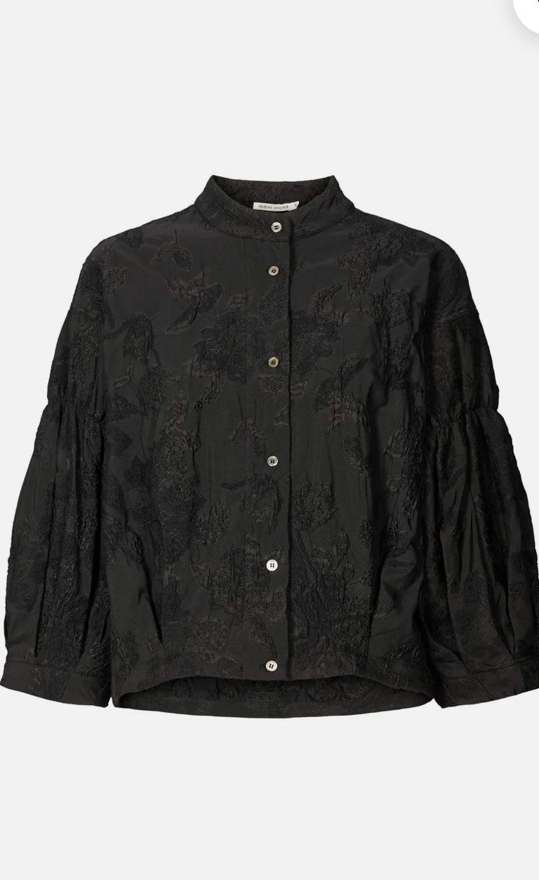RABENS SALONER JACQUARD SHIRT JACKET - CANDY - BLACK