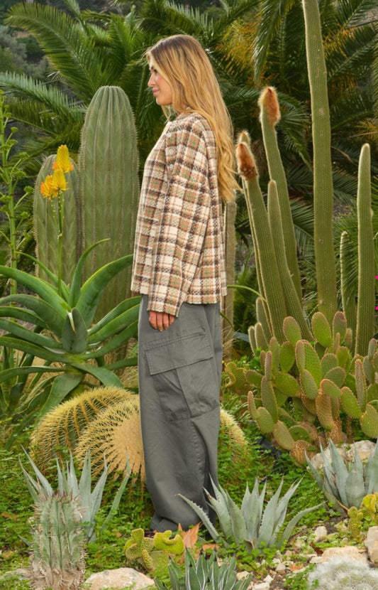 SEA ME HAPPY PAMELA TOP CHECKED WOOL