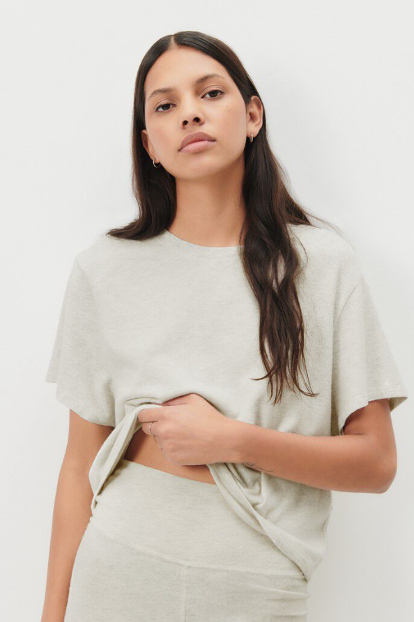 AMERICAN VINTAGE YPAWOOD T-SHIRT - GRIS SHINE