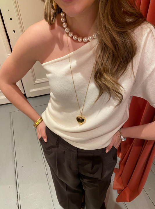 RAE ANTWERP JACE ONE SHOULDER TOP CASHMERE IVORY