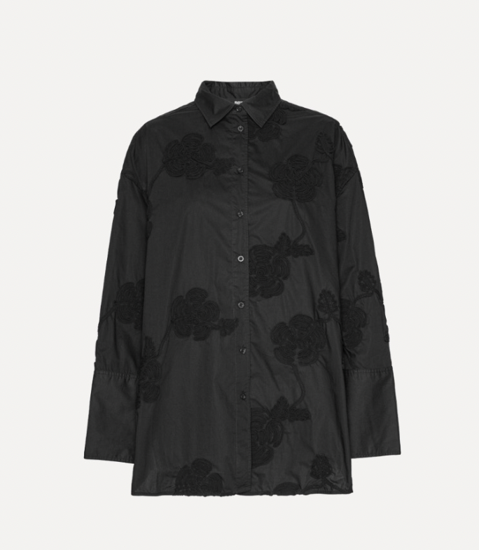ROTATE FLOWER OVERSIZED SHIRT BLACK