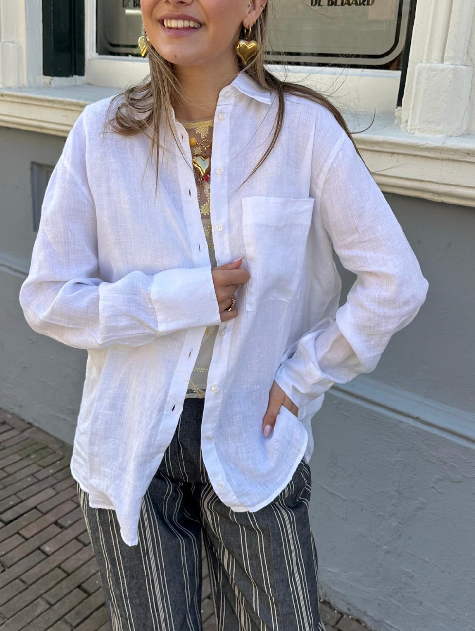 KNIT-TED PEPPER BLOUSE WHITE