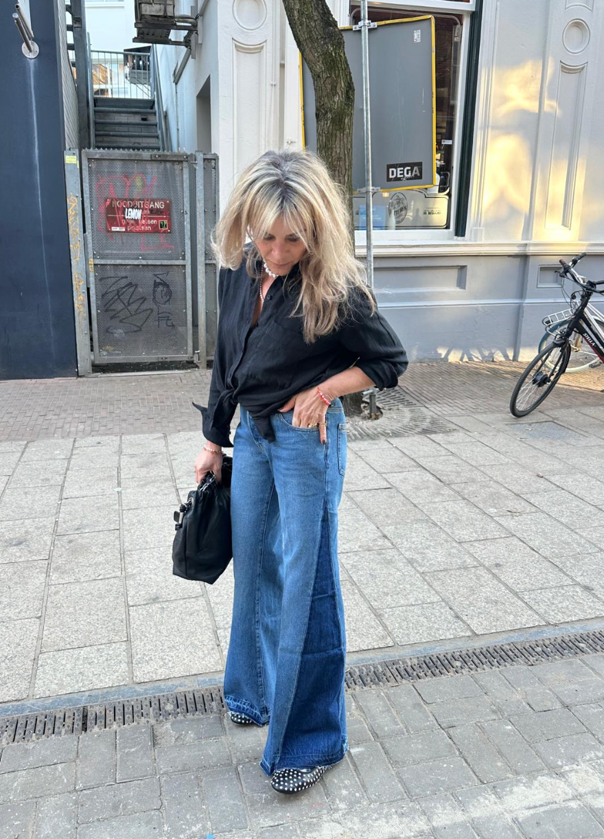 BA&SH FLARED JEANS VADOU BLAUW