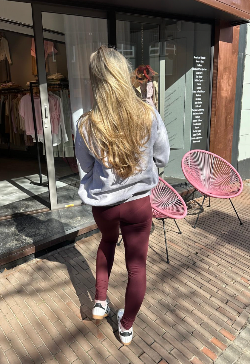 DEBLON SPORTS CLASSIC LEGGINGS HIGH WAISTBAND BORDEAUX