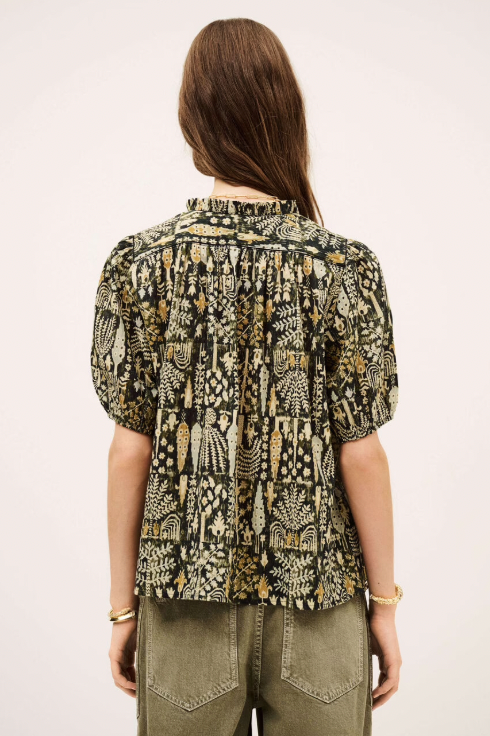 BA&SH BLOUSE PUEBLO GROEN