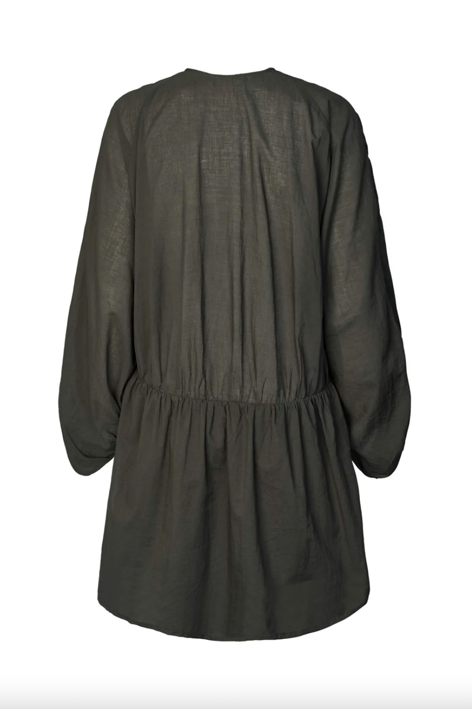 MES DEMOISELLES COTTON VOILE DEEP V-NECK DRESS CORRINA FADED BLACK
