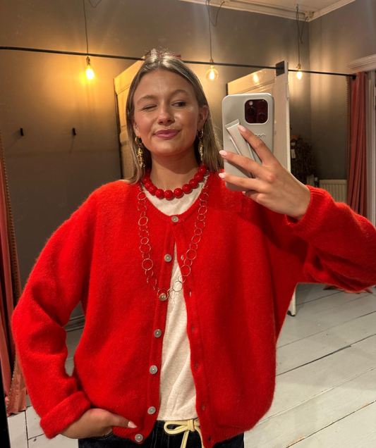 AMERICAN VINTAGE VITOW CARDIGAN - FRAISE STRAWBERRY