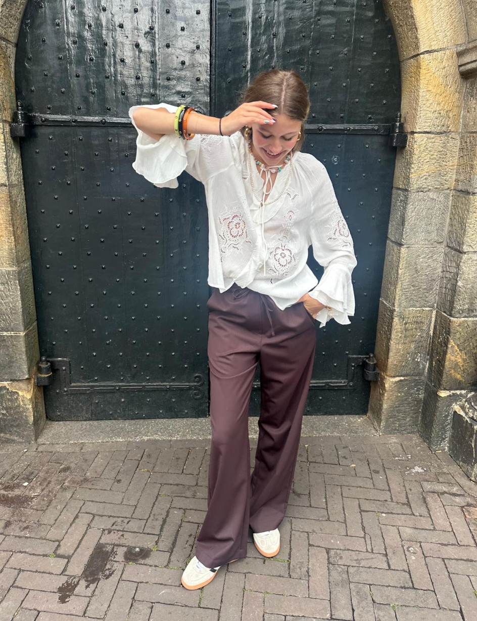 BA&SH - OMAR - FLOUNCED BLOUSE - RAUW