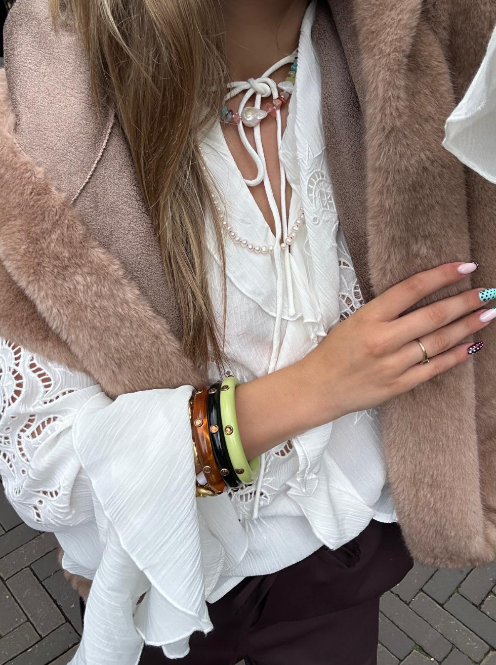 BA&SH - OMAR - FLOUNCED BLOUSE - RAUW