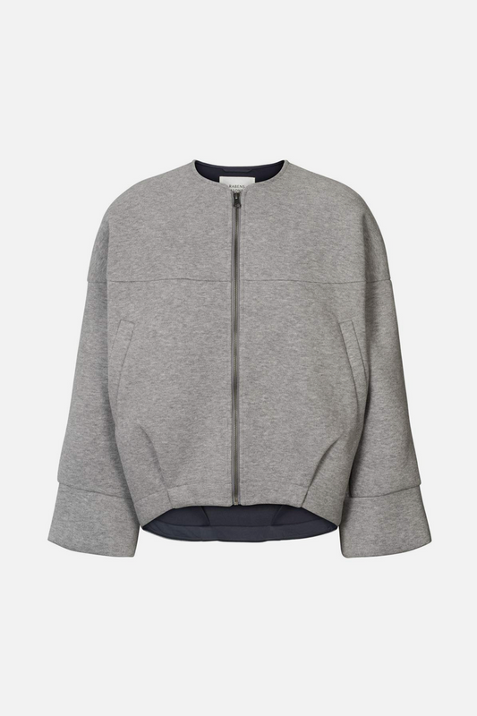 RABENS SALONER VARSITY JACKET GLOD - GREY MELANGE