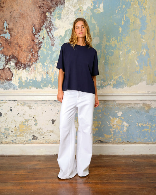 SEA ME HAPPY WOODY PANTS JEANS DESTRESSED - WHITE