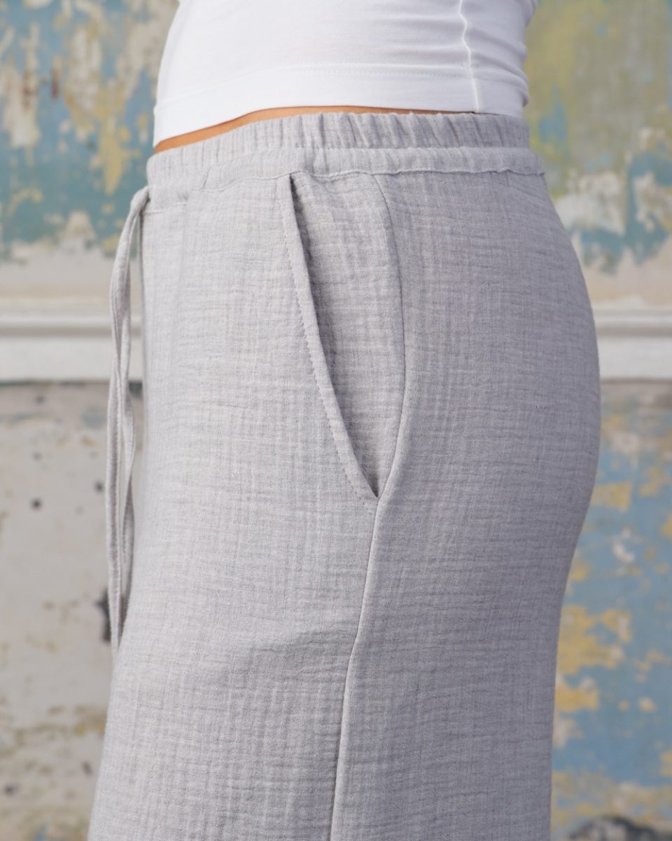 SEA ME HAPPY RILEY PANTS LIGHT COTTON GREY MELANGE