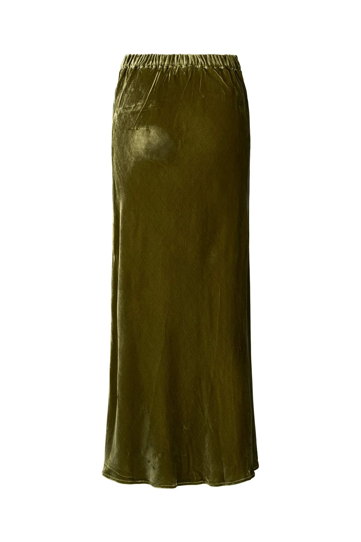 RABENS SALONER ELLERY VELVET BIAS SKIRT - OLIVE