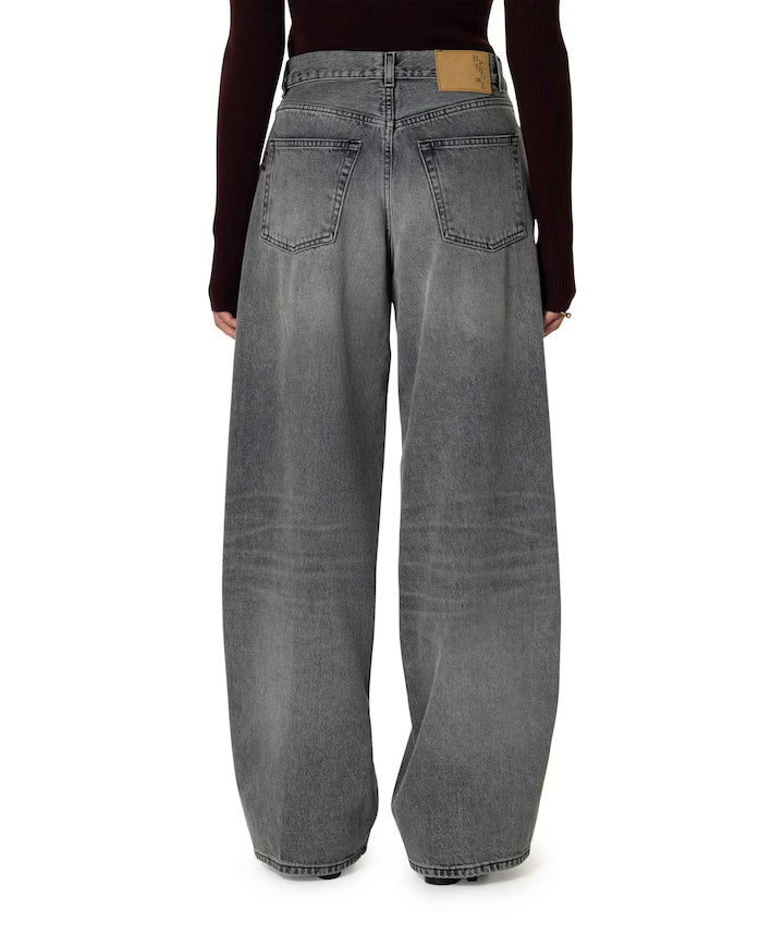 HAIKURE DENIM BETHANY WIDE LEG FLANEL GREY