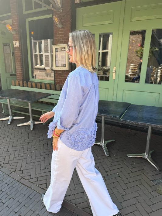 BAUM UND PFERDGARTEN MARIEL SHIRT BLUE HERON STRIPE