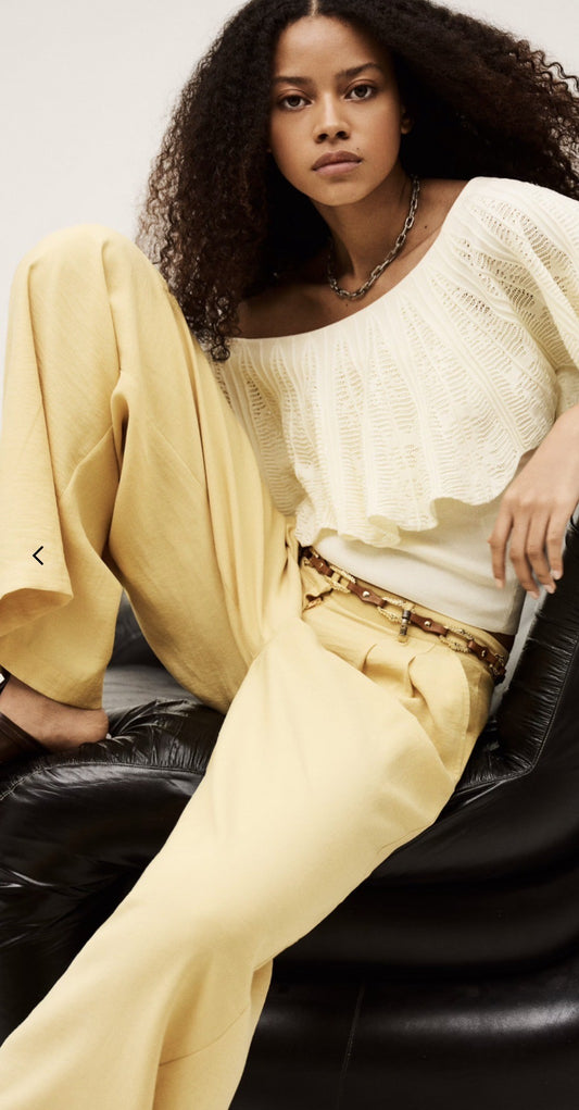 BA&SH DEANA PANTALON - PAILLE/GEEL